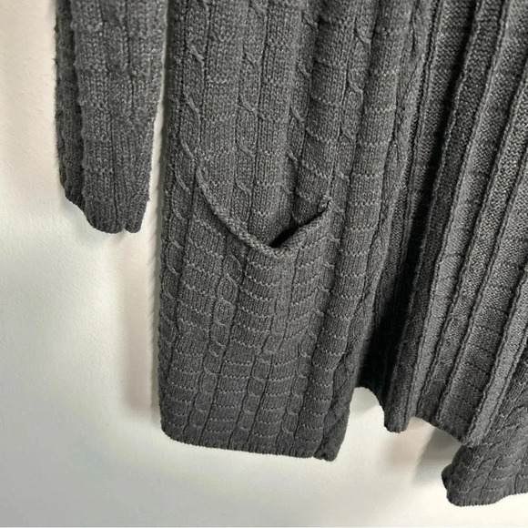 Leo‎ & Nicole Women’s Large Long Line Gray Open Front Sweater Angora Blend Boho - Picture 3 of 12